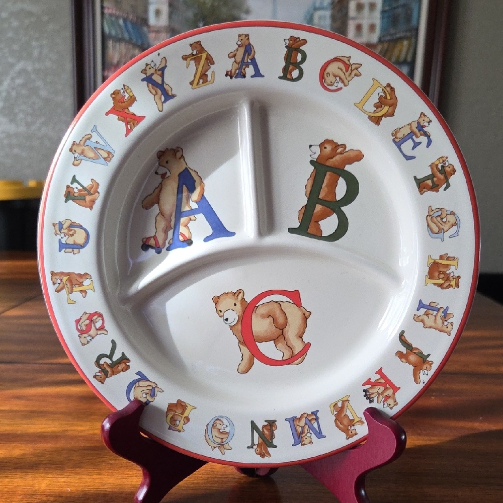 Tiffany & Co. Alphabet Bears Porcelain Child's Divided Plate